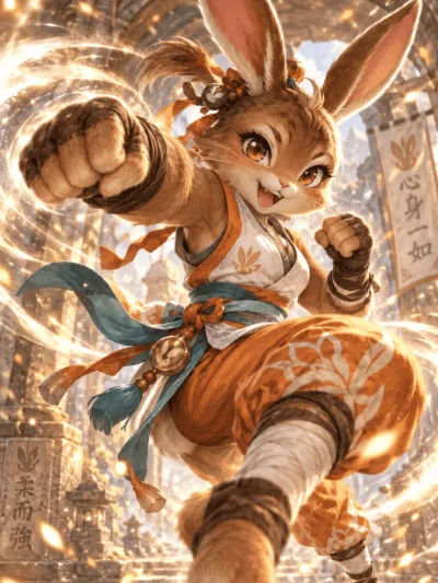 ウサギ×格闘家のキャラクター